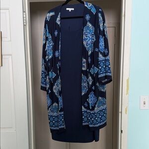 Studio One Blue Patterned Midi Dress